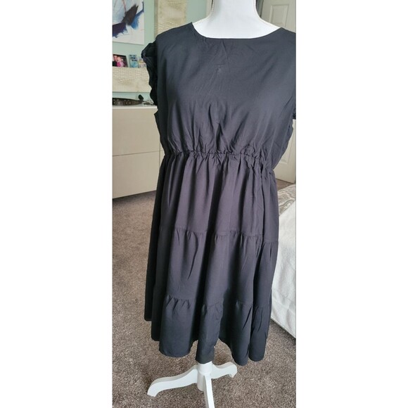 Kaleejoy Ruffle Babydoll Loose Flowy Pleated Dress Sz XL - Picture 4 of 5
